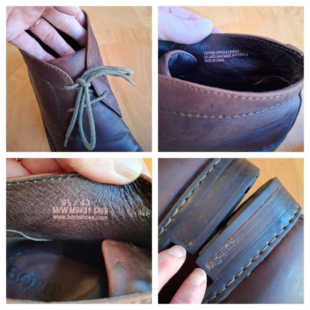 Born Men's Harrison Boot 9.5/43 Canyon Brown Leather Casual Chukka Lace up M9431
